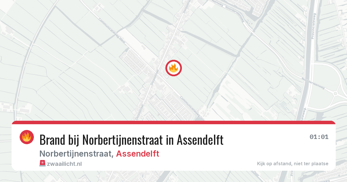 Brand bij Norbertijnenstraat in Assendelft — 21 jun 2026