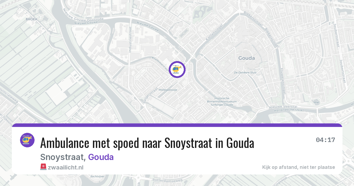 Ambulance met spoed naar Snoystraat in Gouda — 18 apr 2026