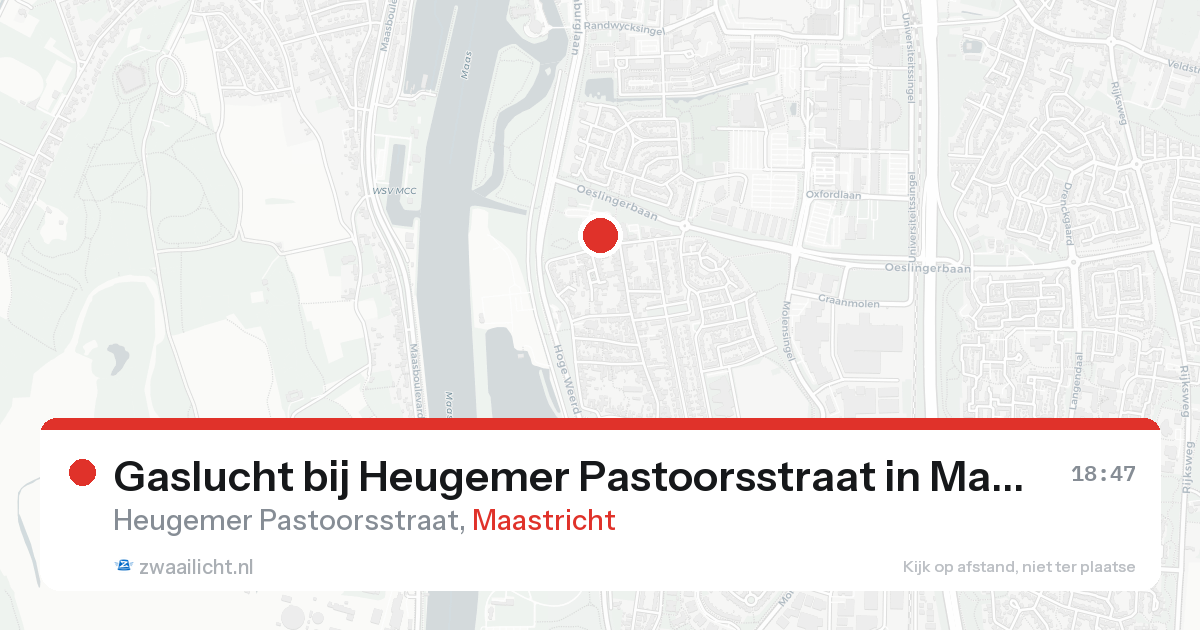 Gaslucht bij Heugemer Pastoorsstraat in Maastricht — 17 aug 2026