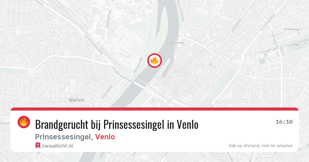Brandgerucht bij Prinsessesingel in Venlo — 23 mei 2026