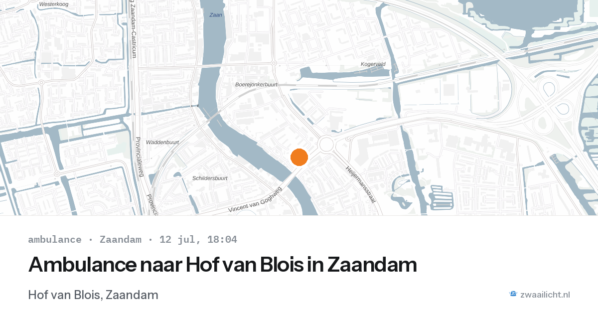 Ambulance naar Hof van Blois in Zaandam — 12 jul 2026