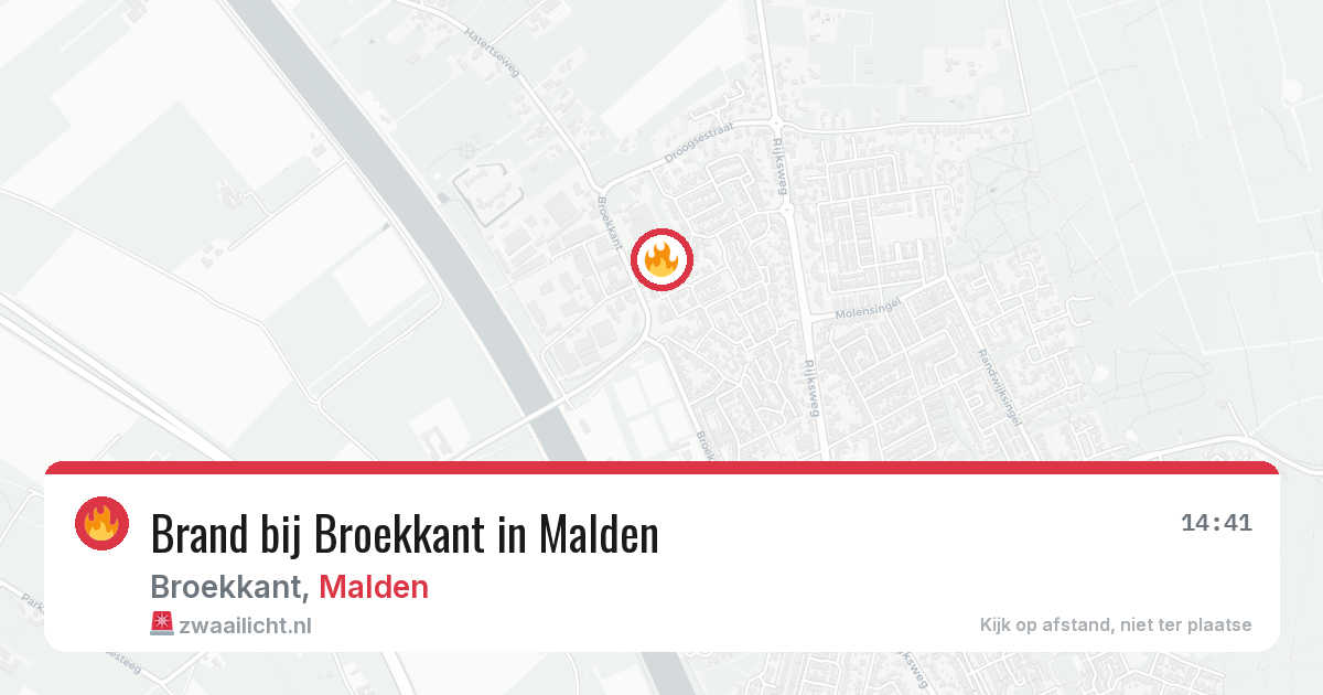 Brand bij Broekkant in Malden — 28 jun 2026