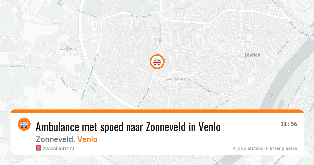 Ambulance met spoed naar Zonneveld in Venlo — 14 aug 2026