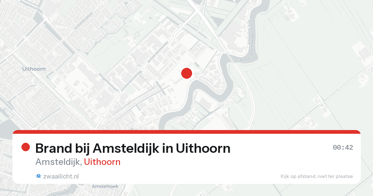 Brand bij Amsteldijk in Uithoorn — 24 aug 2026