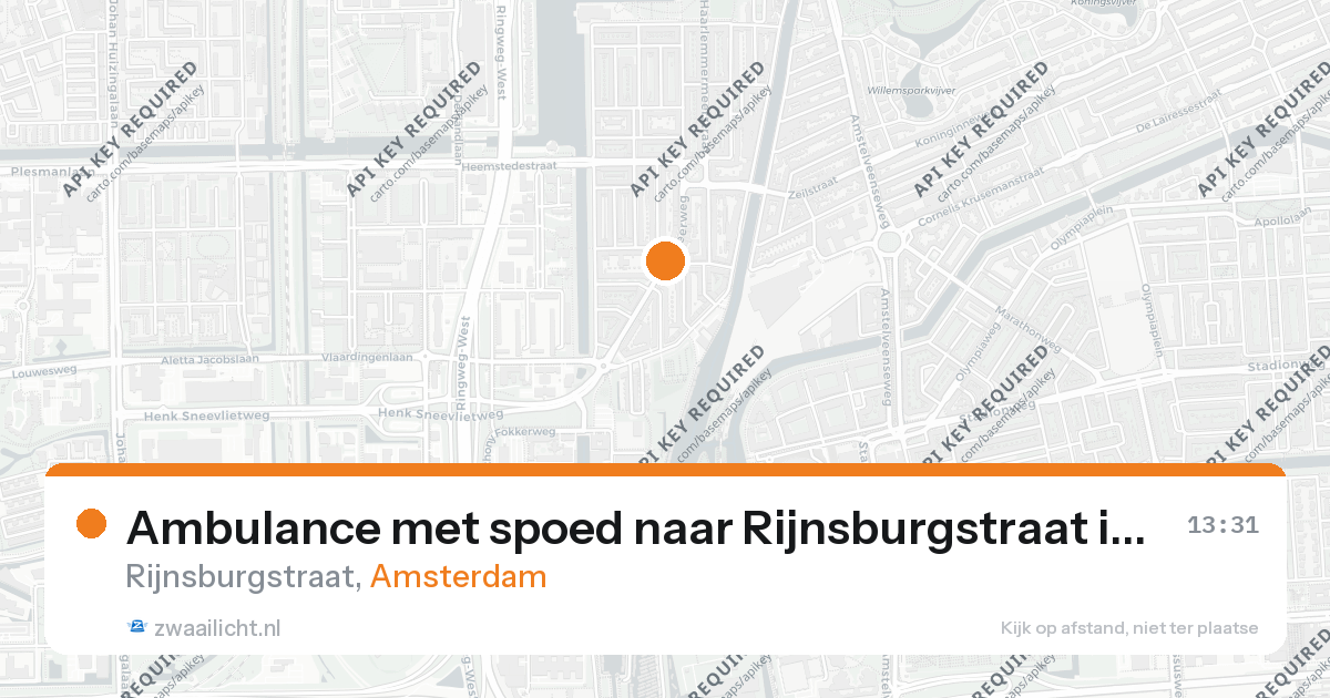 Ambulance met spoed naar Rijnsburgstraat in Amsterdam — 26 aug 2026