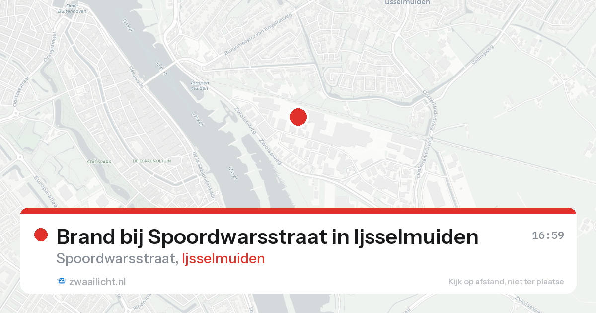 Brand bij Spoordwarsstraat in Ijsselmuiden — 20 aug 2026