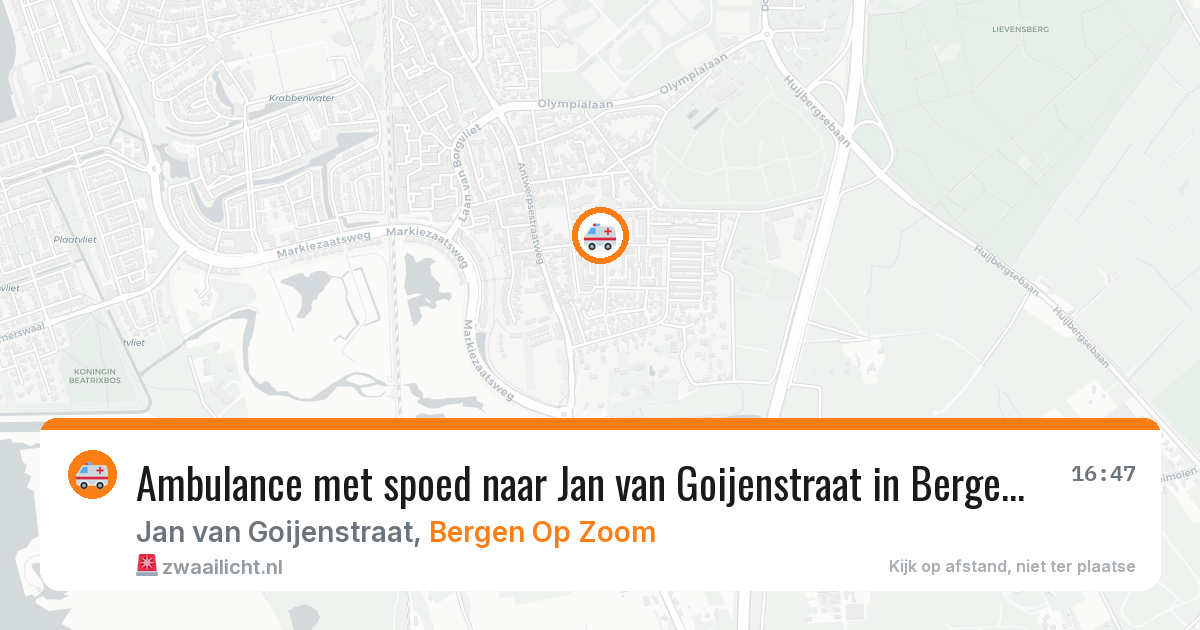 Ambulance met spoed naar Jan van Goijenstraat in Bergen Op Zoom — 1 mrt 2026