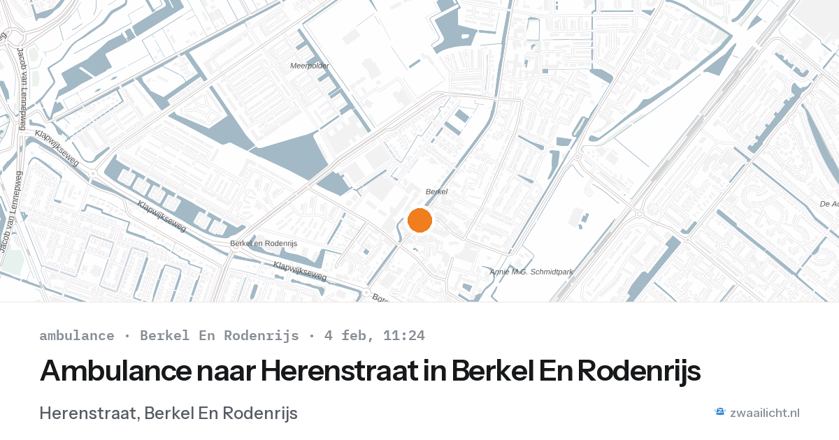 Ambulance naar Herenstraat in Berkel En Rodenrijs — 4 feb 2026