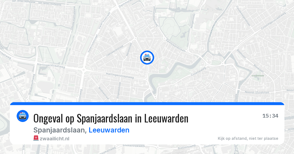 Ongeval op Spanjaardslaan in Leeuwarden — 16 jul 2026