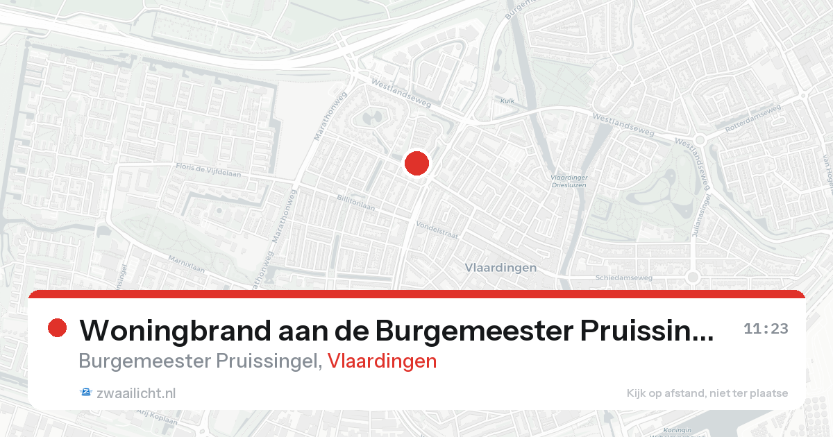 Woningbrand aan de Burgemeester Pruissingel in Vlaardingen — 22 aug 2026