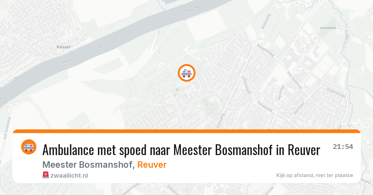 Ambulance met spoed naar Meester Bosmanshof in Reuver — 3 aug 2026