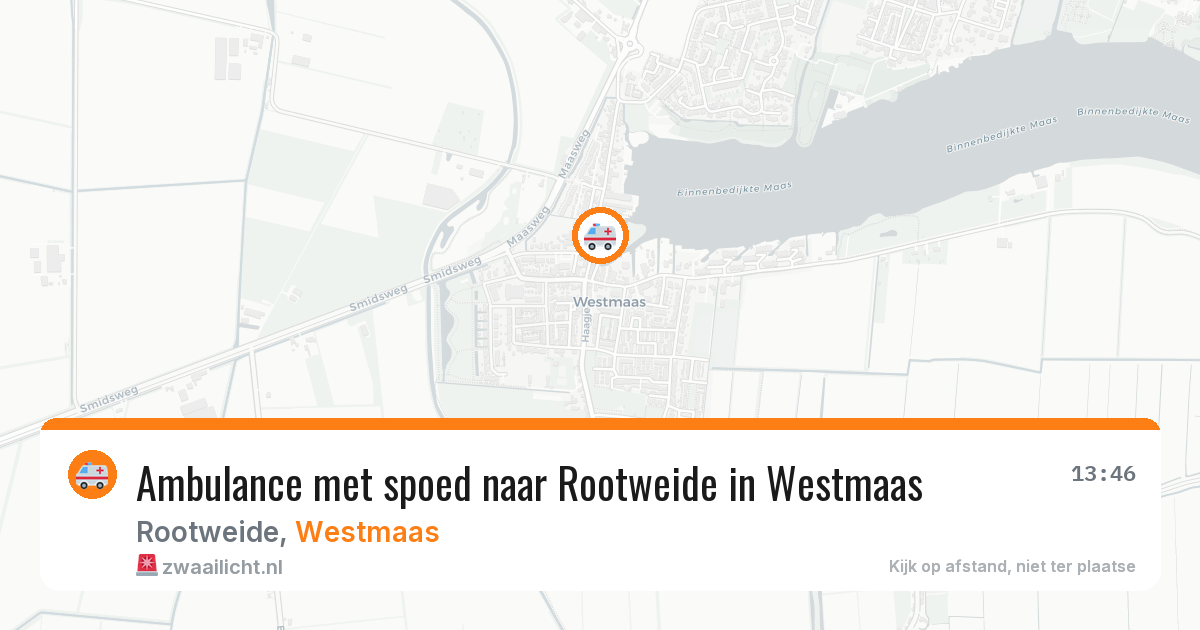 Ambulance met spoed naar Rootweide in Westmaas — 5 jun 2026