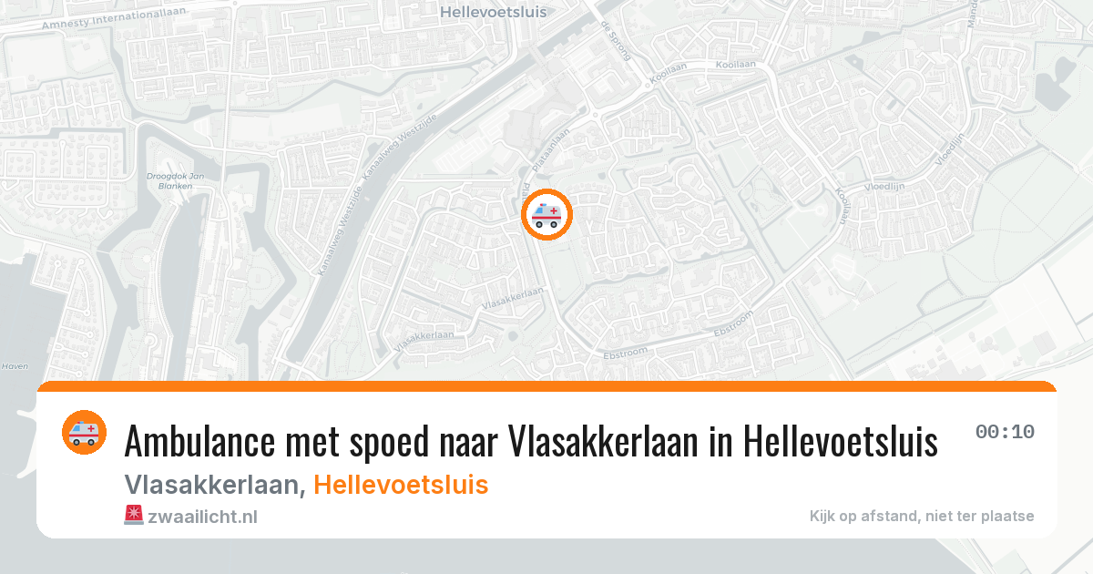 Ambulance met spoed naar Vlasakkerlaan in Hellevoetsluis — 30 jul 2026