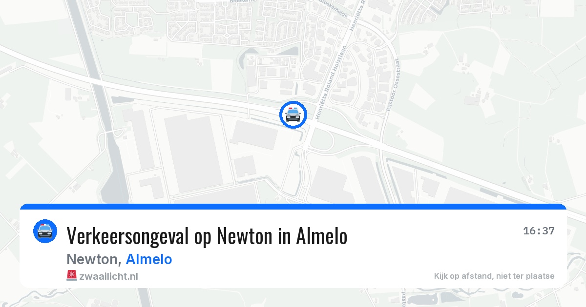 Verkeersongeval op Newton in Almelo — 6 jul 2026