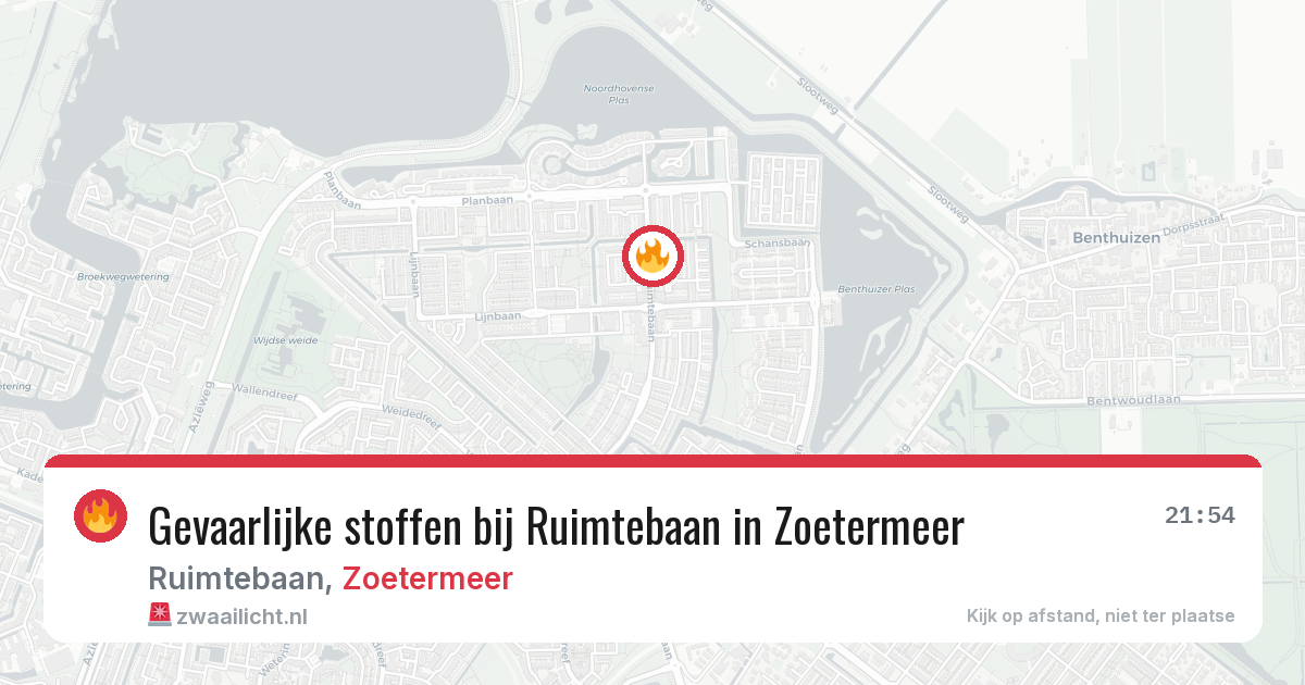 Gevaarlijke stoffen bij Ruimtebaan in Zoetermeer — 18 jul 2026