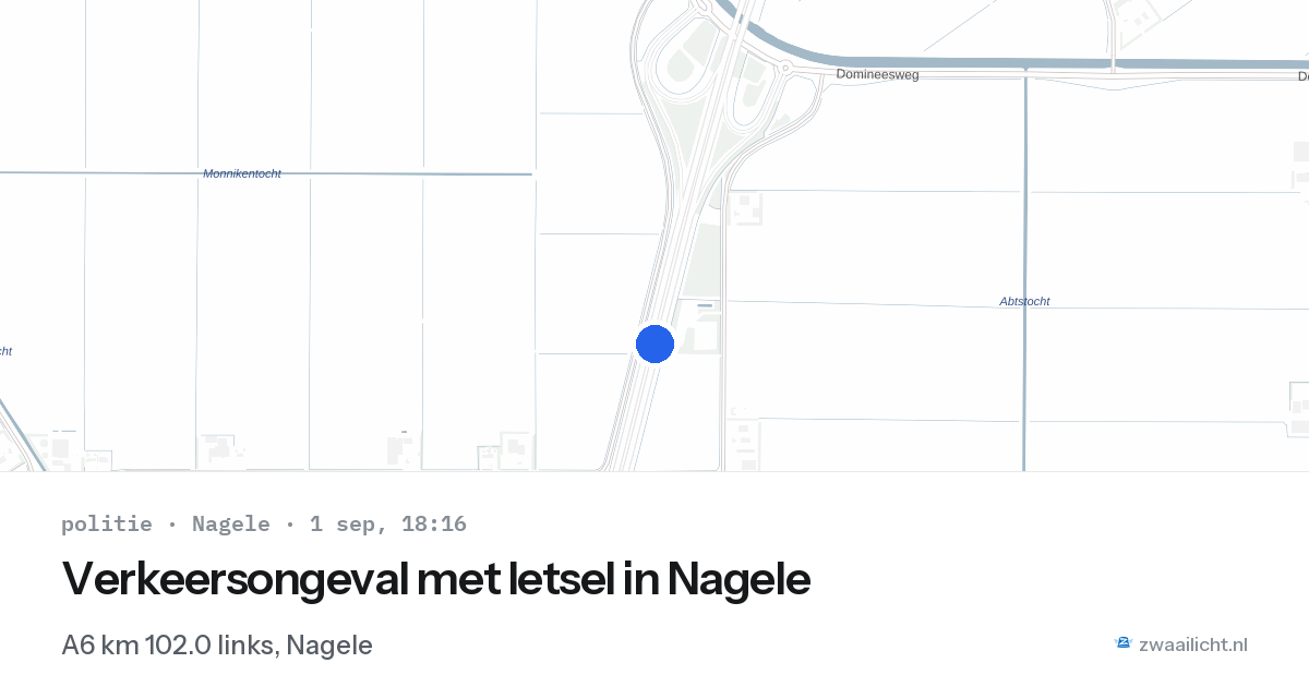 Verkeersongeval met letsel in Nagele — 1 sep 2026
