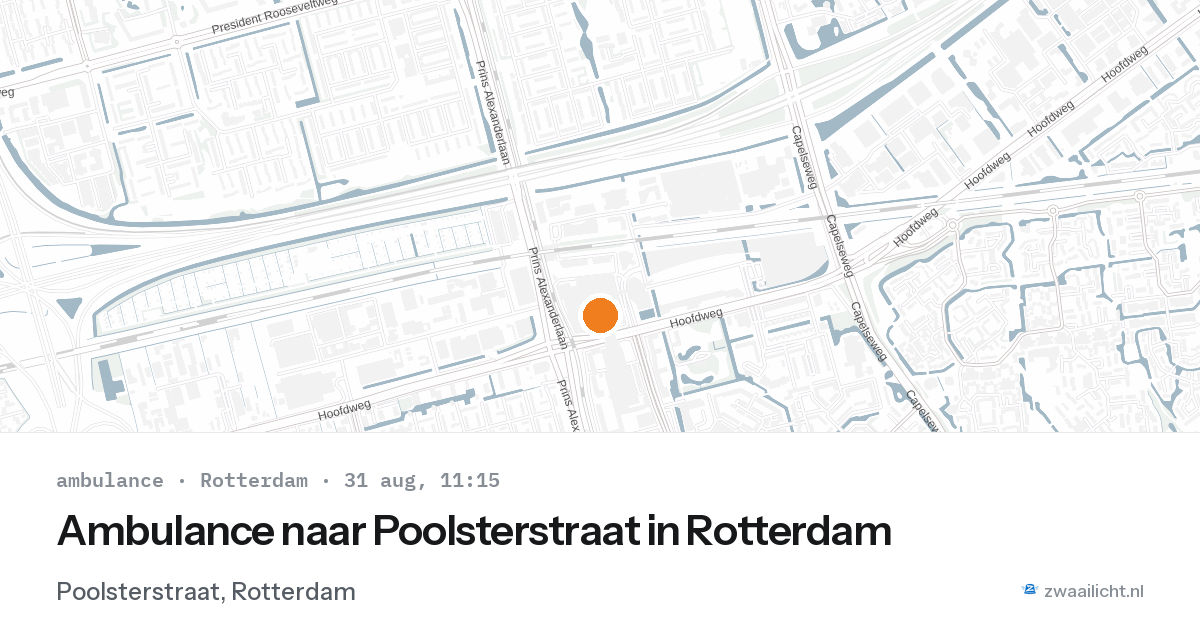 Ambulance naar Poolsterstraat in Rotterdam — 31 aug 2026