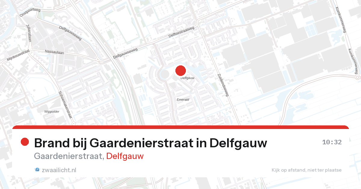 Brand bij Gaardenierstraat in Delfgauw — 21 mrt 2026
