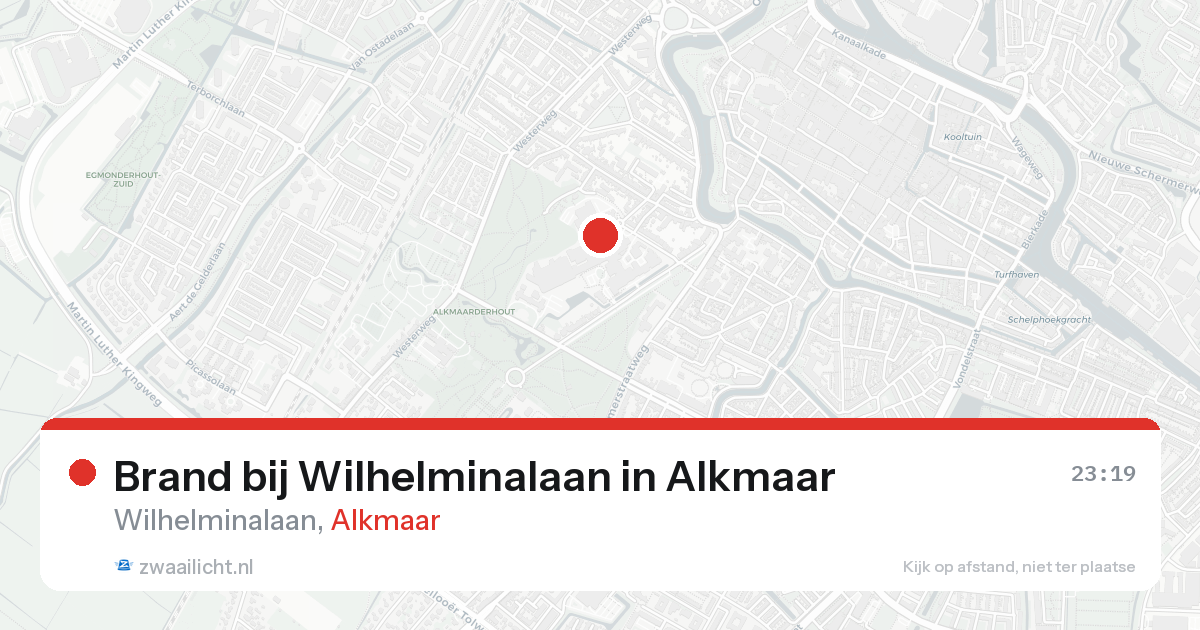 Brand bij Wilhelminalaan in Alkmaar — 25 aug 2026