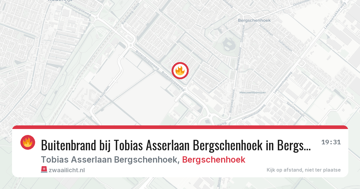 Buitenbrand bij Tobias Asserlaan Bergschenhoek in Bergschenhoek — 22 jun 2026
