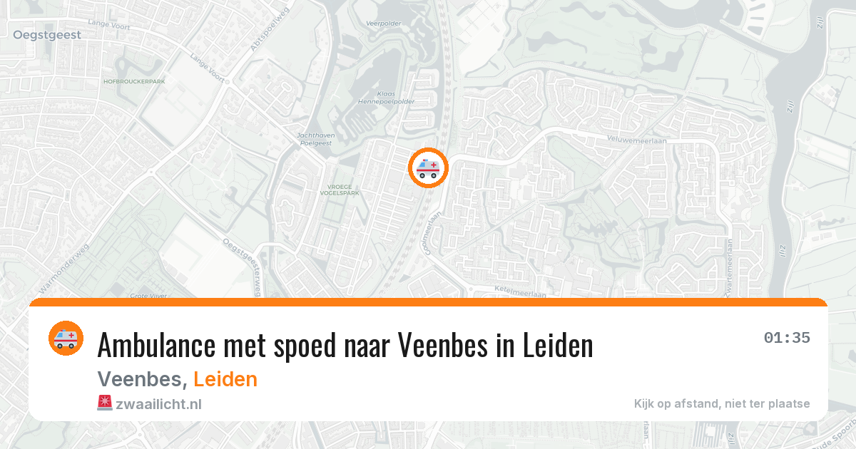 Ambulance met spoed naar Veenbes in Leiden — 3 aug 2026