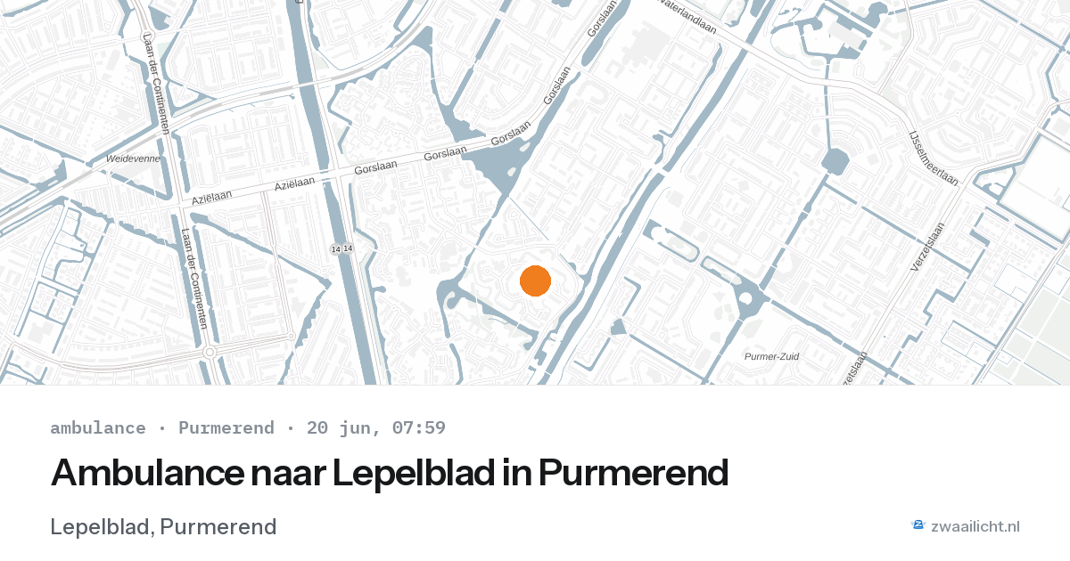 Ambulance naar Lepelblad in Purmerend — 20 jun 2026