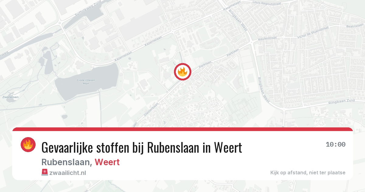 Gevaarlijke stoffen bij Rubenslaan in Weert — 28 jun 2026