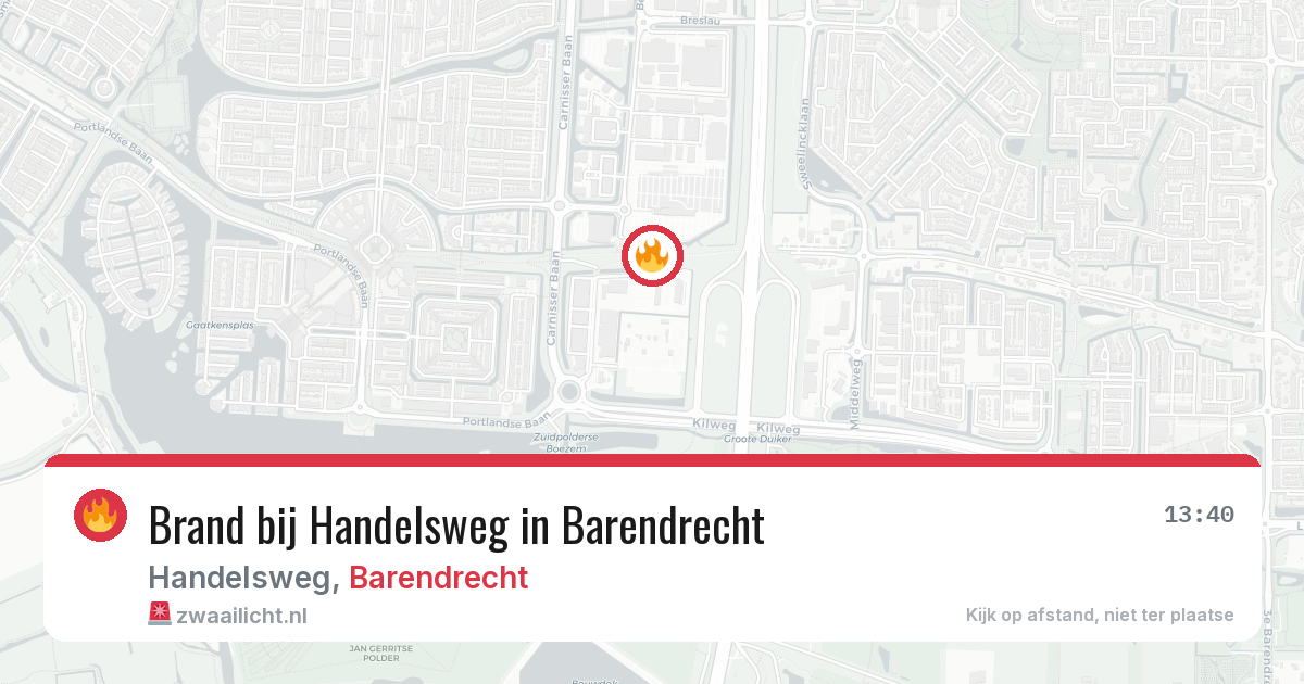 Brand bij Handelsweg in Barendrecht — 2 aug 2026