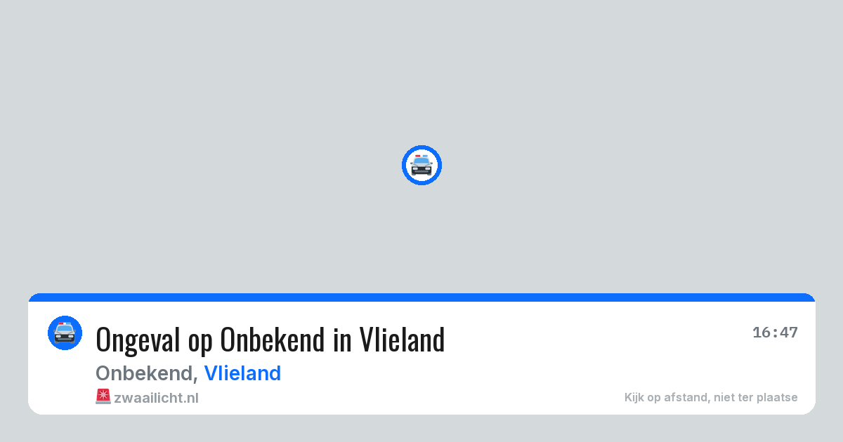 Ongeval op Onbekend in Vlieland — 8 aug 2026