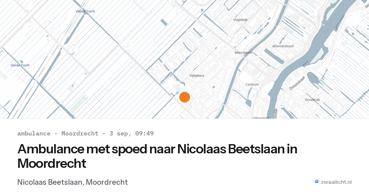Ambulance met spoed naar Nicolaas Beetslaan in Moordrecht — 3 sep 2026
