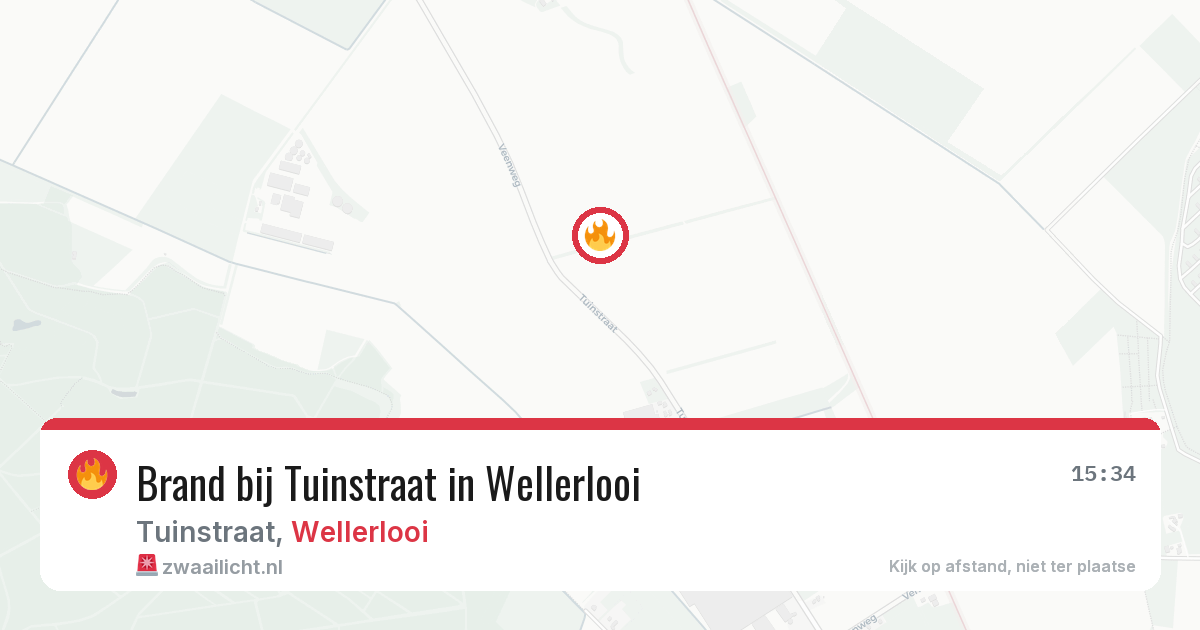 Brand bij Tuinstraat in Wellerlooi — 3 aug 2026