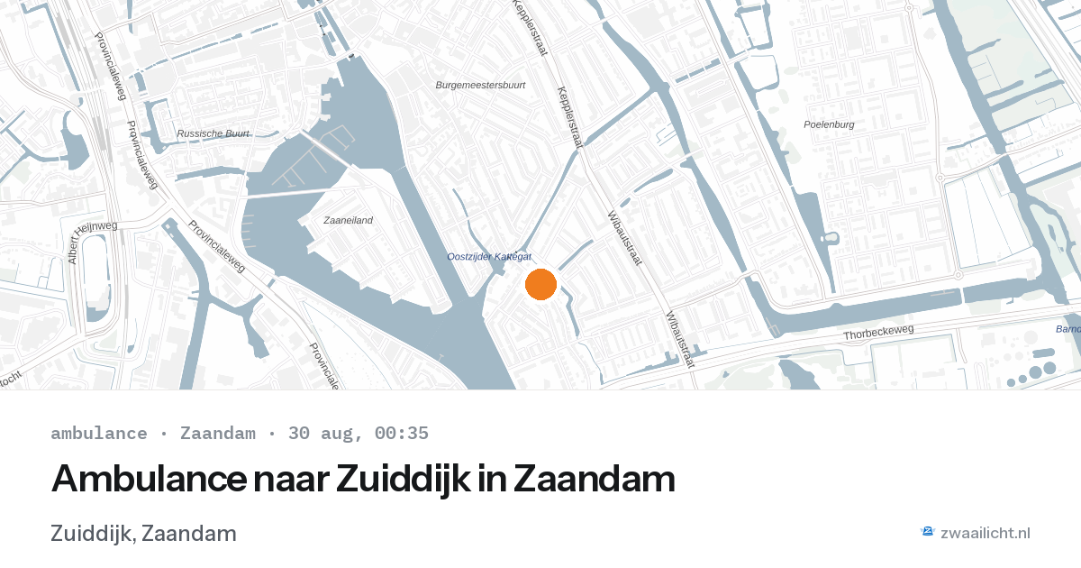 Ambulance naar Zuiddijk in Zaandam — 29 aug 2026