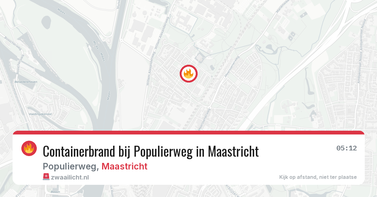 Containerbrand bij Populierweg in Maastricht — 5 aug 2026