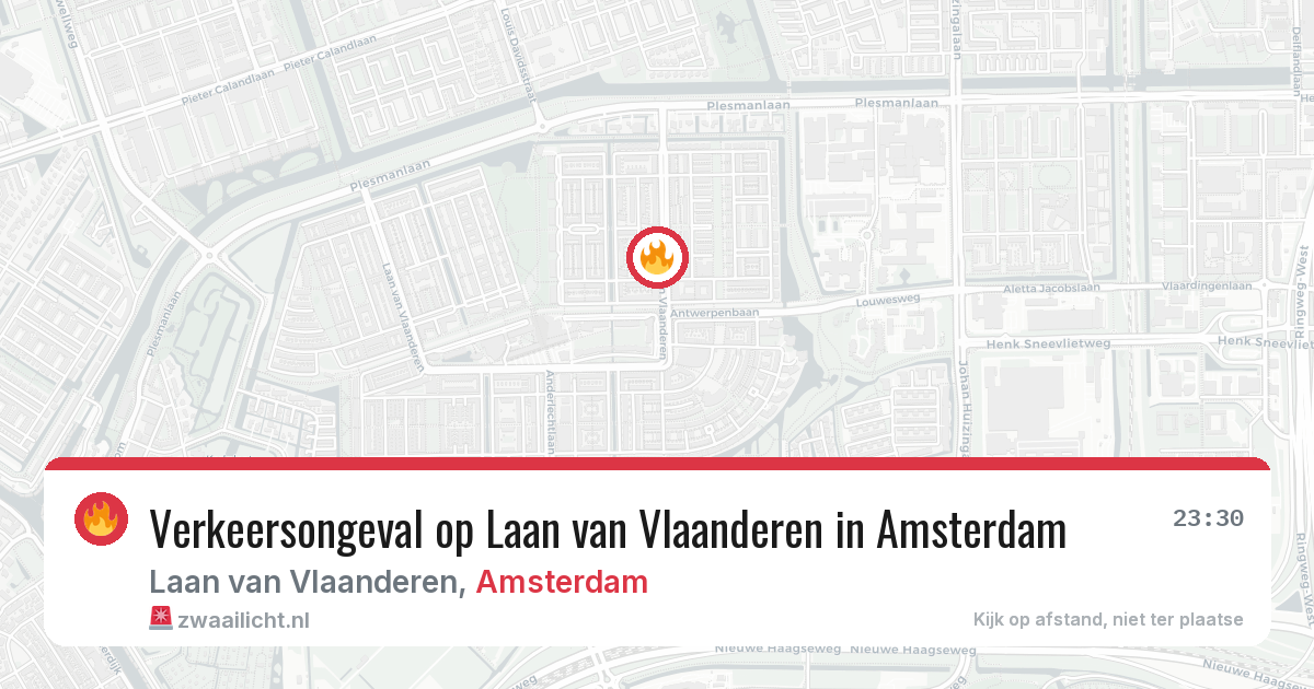 Verkeersongeval op Laan van Vlaanderen in Amsterdam — 22 mei 2026