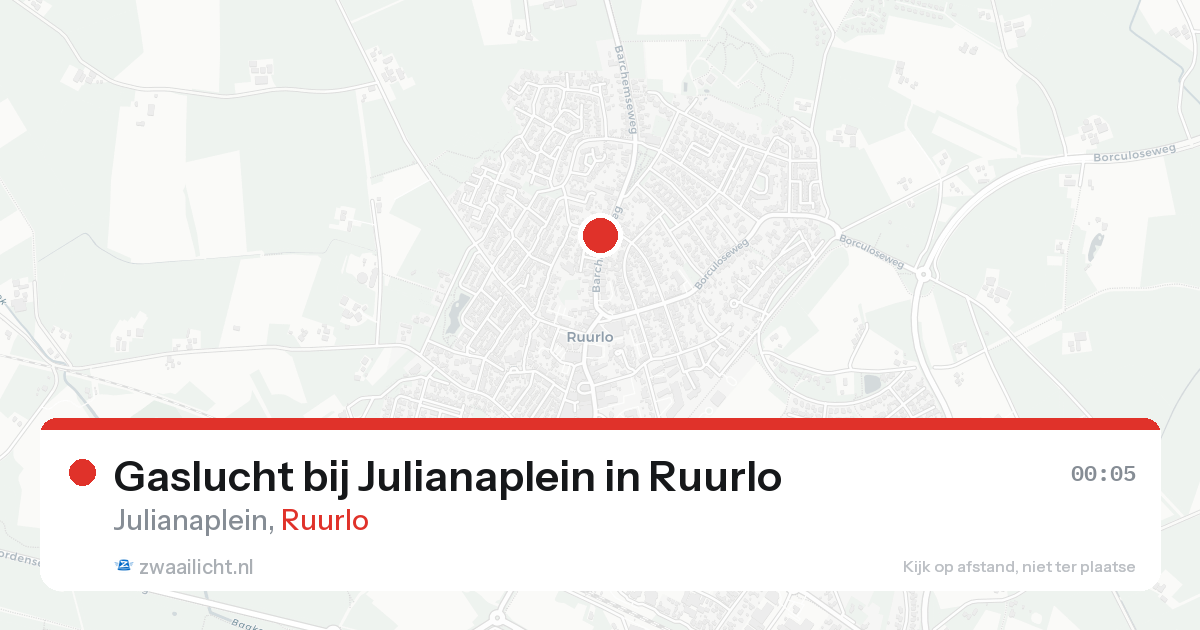 Gaslucht bij Julianaplein in Ruurlo — 23 aug 2026