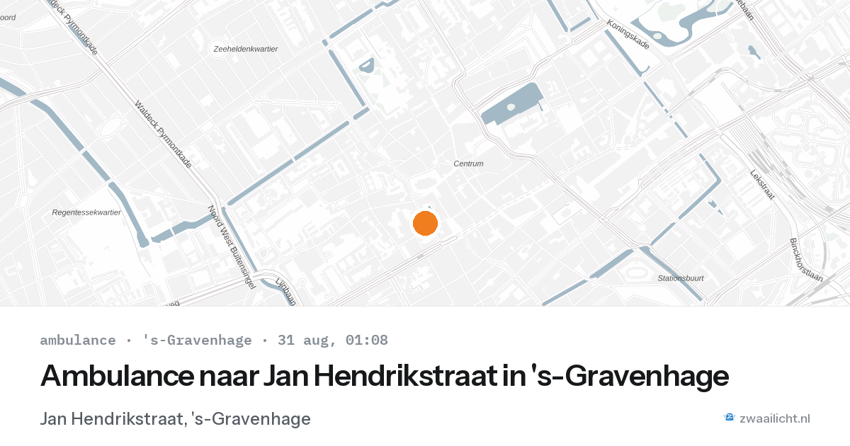 Ambulance naar Jan Hendrikstraat in 's-Gravenhage — 30 aug 2026