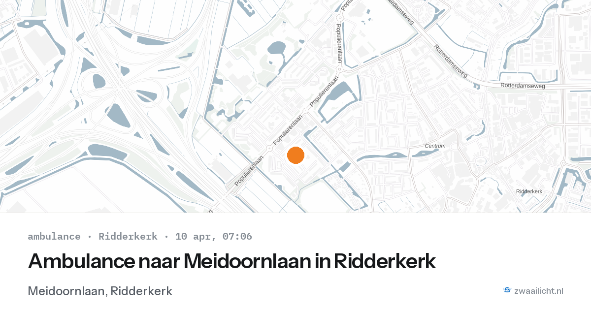 Ambulance naar Meidoornlaan in Ridderkerk — 10 apr 2026