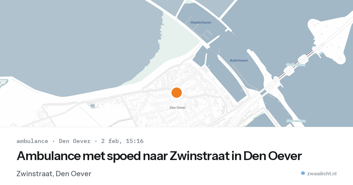 Ambulance met spoed naar Zwinstraat in Den Oever — 2 feb 2026