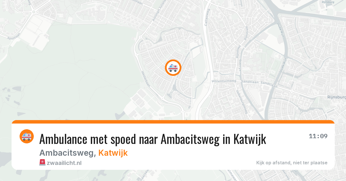 Ambulance met spoed naar Ambacitsweg in Katwijk — 17 mei 2026
