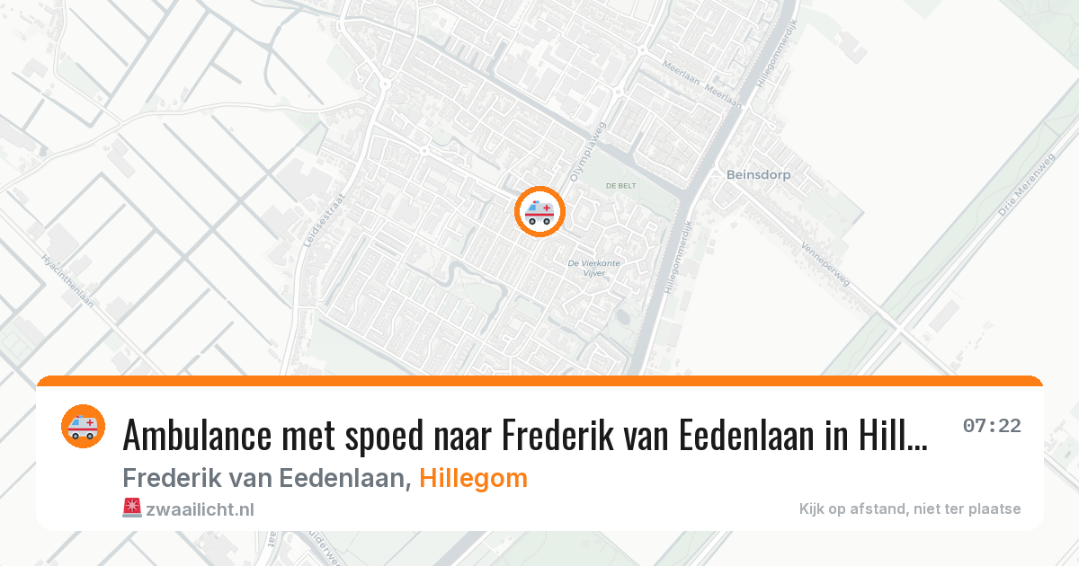 Ambulance met spoed naar Frederik van Eedenlaan in Hillegom — 12 aug 2026