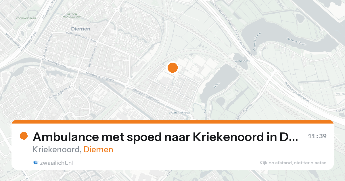 Ambulance met spoed naar Kriekenoord in Diemen — 17 aug 2026