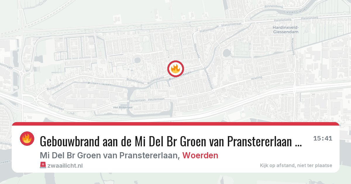 Gebouwbrand aan de Mi Del Br Groen van Pranstererlaan in Woerden — 12 jun 2026