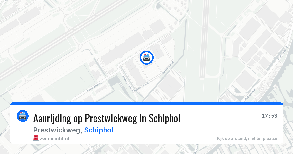 Aanrijding op Prestwickweg in Schiphol — 3 aug 2026