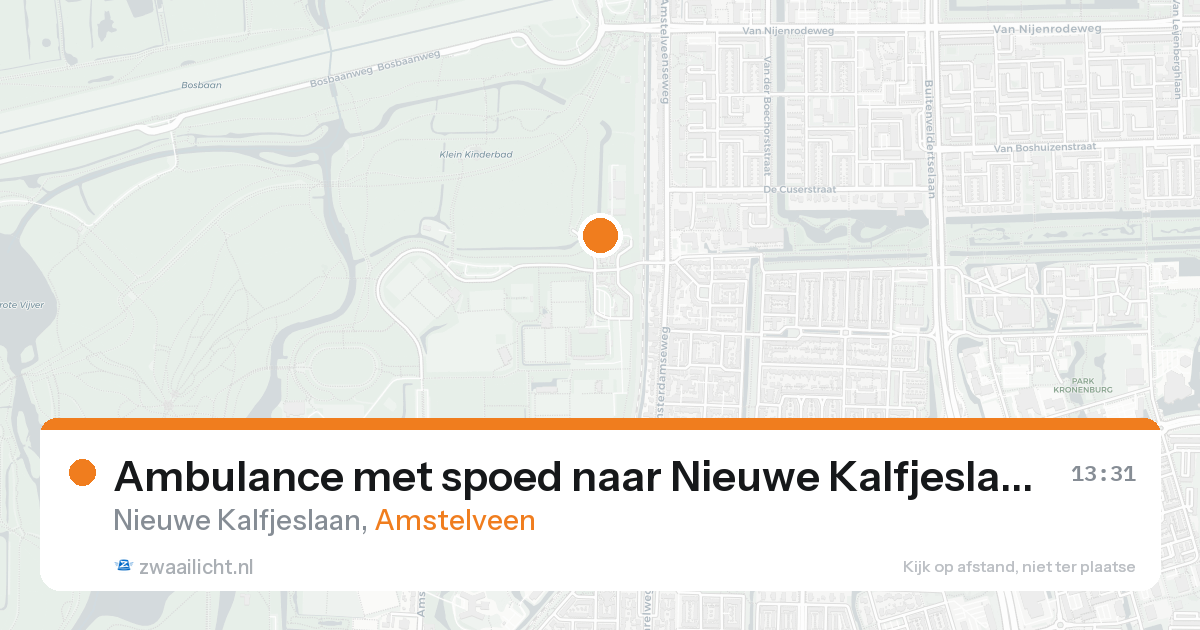 Ambulance met spoed naar Nieuwe Kalfjeslaan in Amstelveen — 24 mei 2026