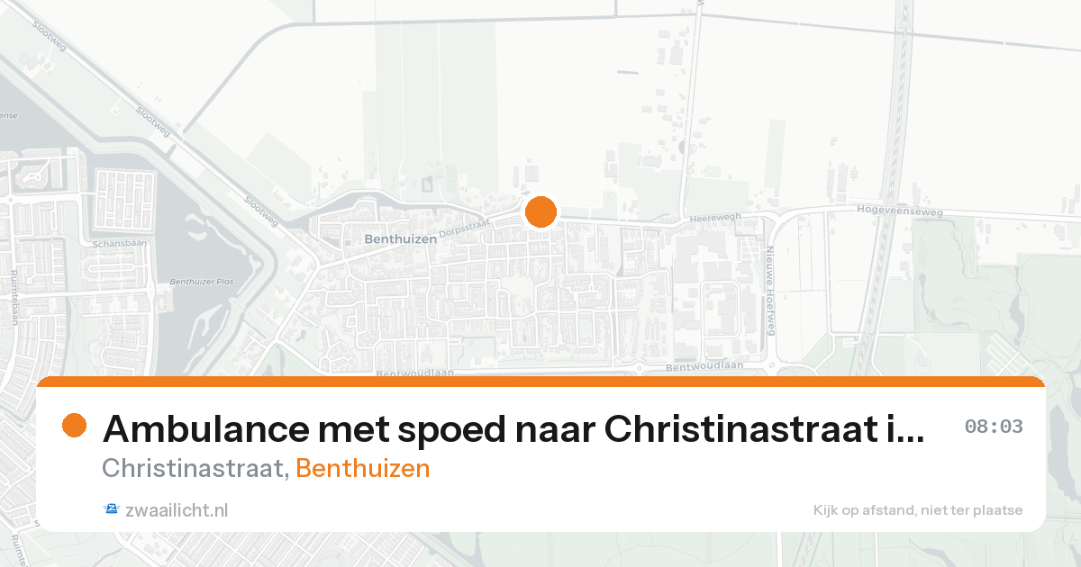 Ambulance met spoed naar Christinastraat in Benthuizen — 18 aug 2026