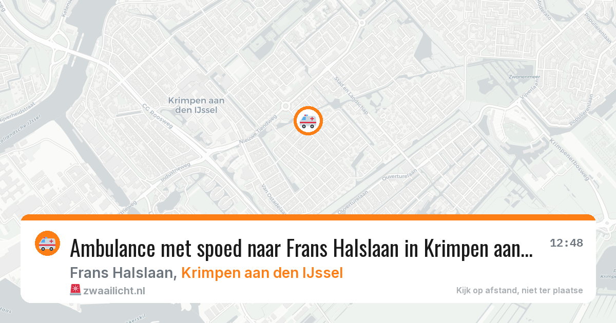 Ambulance met spoed naar Frans Halslaan in Krimpen aan den IJssel — 4 jul 2026