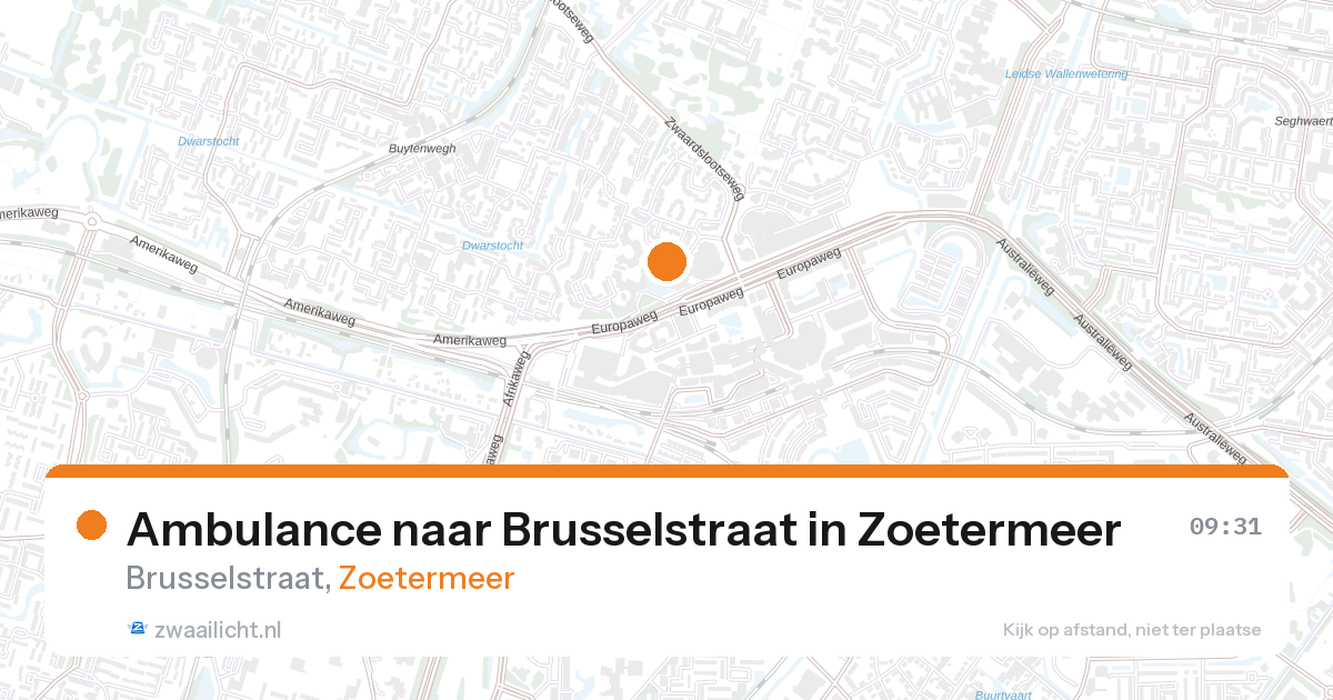 Ambulance naar Brusselstraat in Zoetermeer — 14 aug 2026