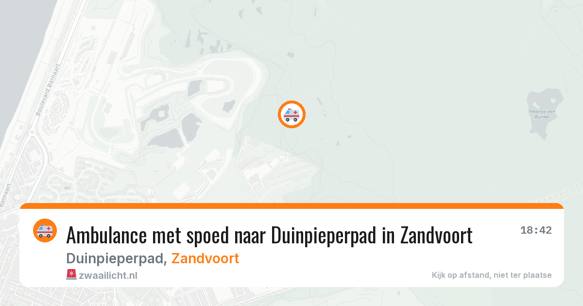 Ambulance met spoed naar Duinpieperpad in Zandvoort — 13 aug 2026