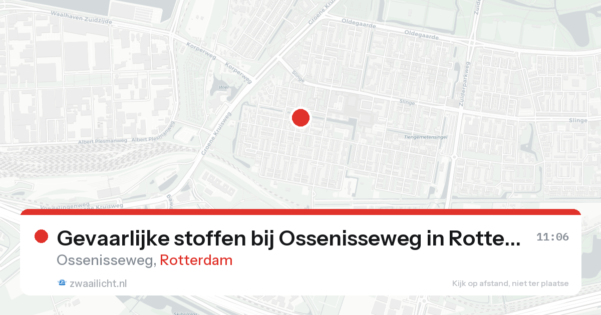 Gevaarlijke stoffen bij Ossenisseweg in Rotterdam — 19 aug 2026