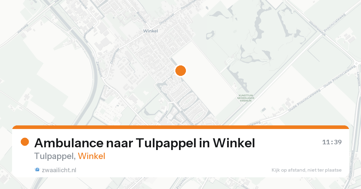 Ambulance naar Tulpappel in Winkel — 20 aug 2026
